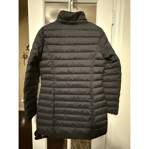 Nautica Women’s Puffer Coat Black Long Quilted Jacket Zip Front Size M - Picture 2 of 8